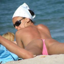 Bikini's Barefaced Panties on a beach - section