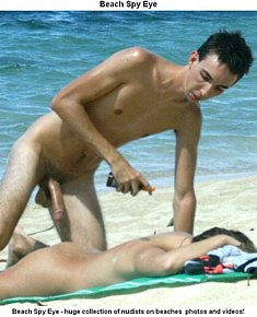 Nudist girls at beach stimulates their boys for erection